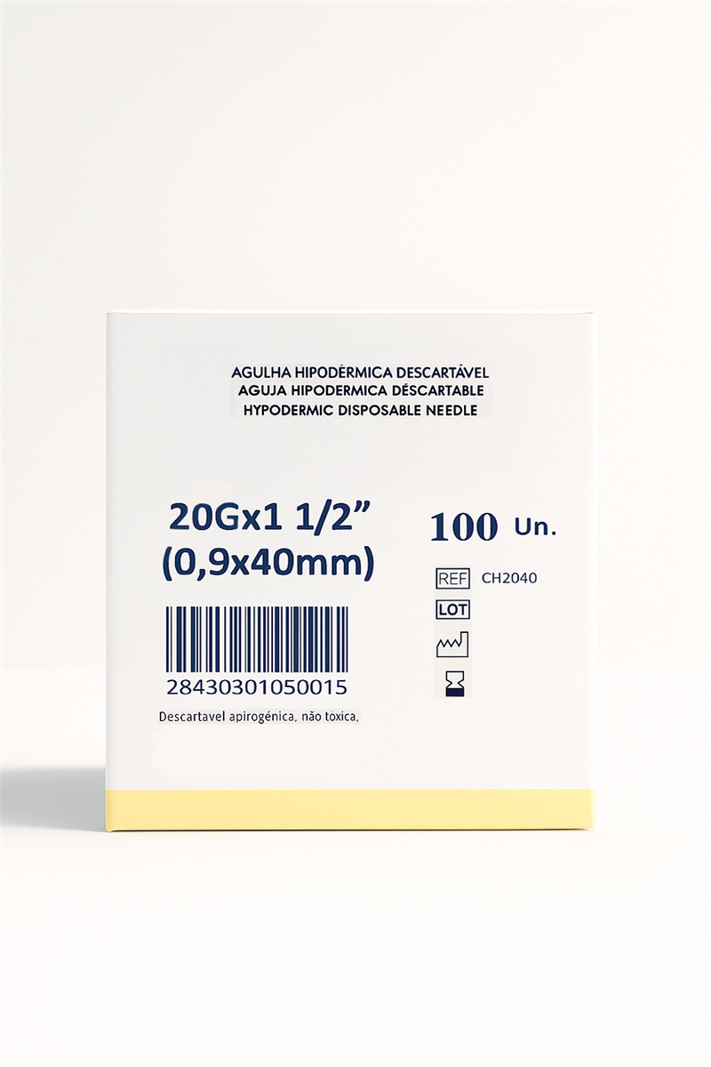 Agulha Hipodérmica 20Gx11/2" (0,9x40mm)