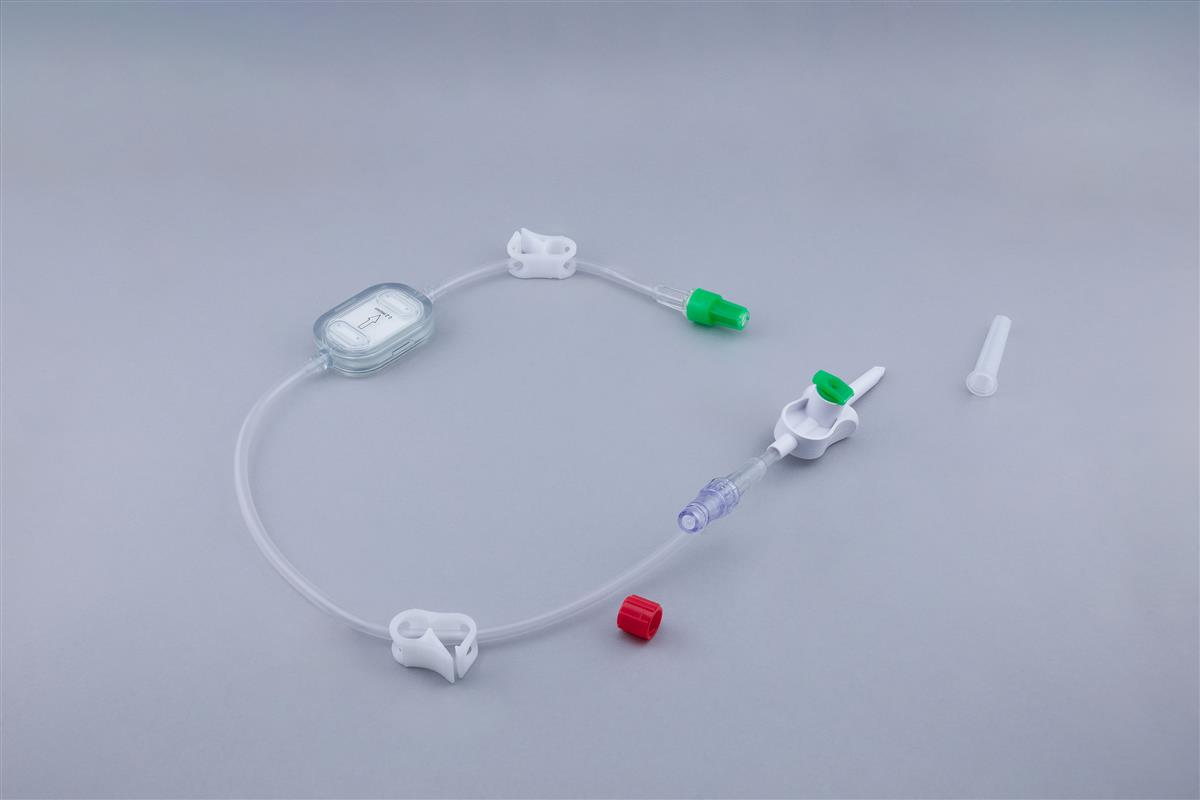 Cytostatic preparation line with Bichannel spike, Bidirectional Y Valve, 0,2µm Hydrophilic Filter and Luer Lock with purge filter