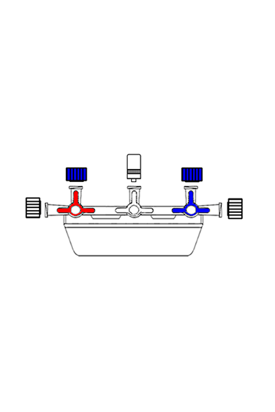 3-way ramp with membrane cover, Female Female Luer Lock