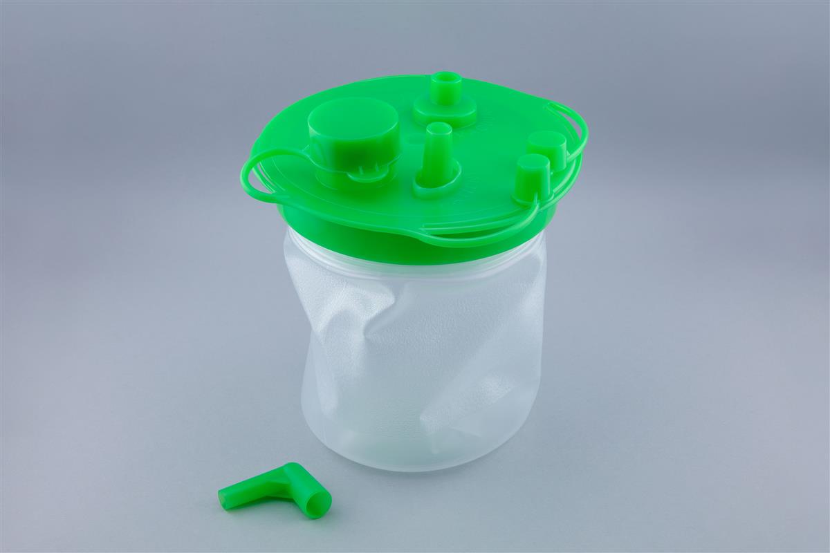 Bag for aspiration of organic fluids with hole and liquid stop filter - 1L / 1,5L / 2L