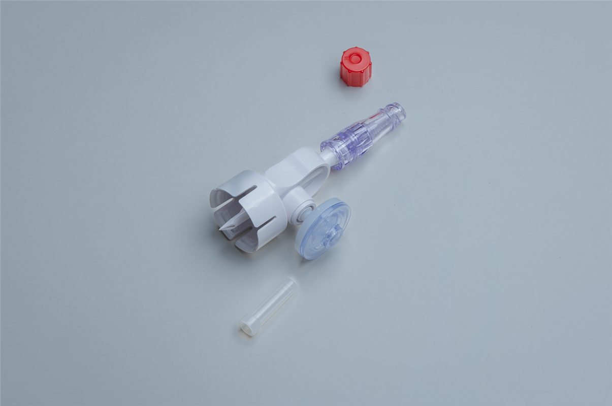 Mini spike with filter, with clamp for 20mm bottles, with Neutroval® valve