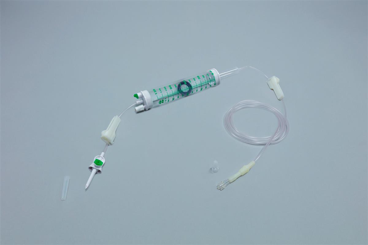Admin system of serums with graduated chamber 120ml with latex injection point