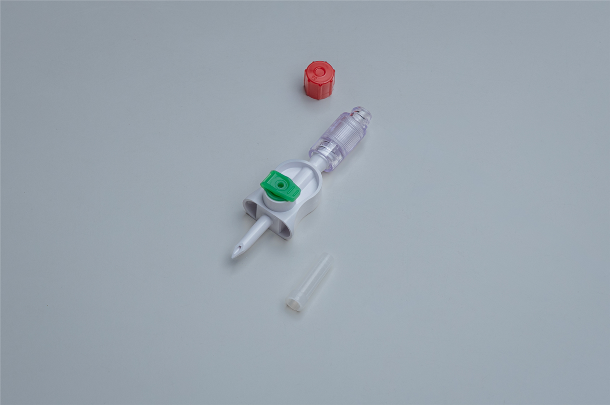 Mini two-channel spike with aerator, with Caresafe® Valve