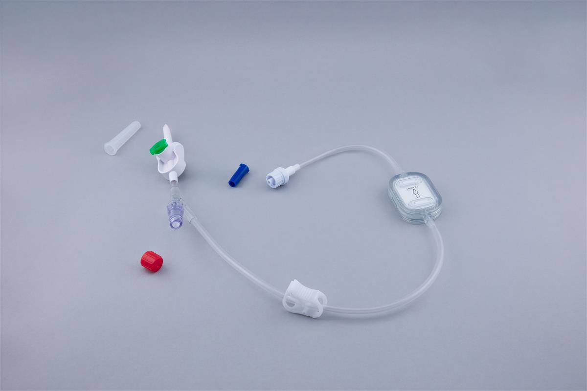 Cytostatic preparation line with Bichannel spike, Bidirectional Valve, 0,2µm Hydrophilic Filter, VAR1 and Luer Lock with purge filter