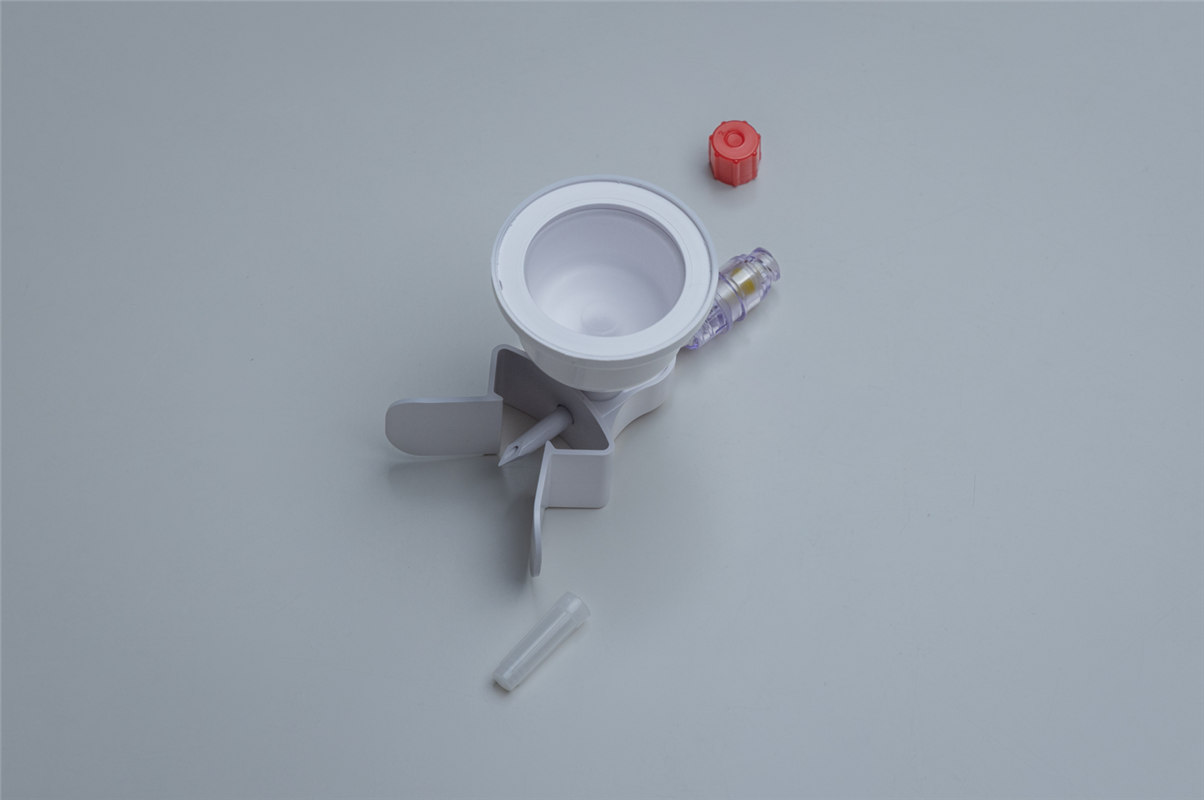 Mini spike with membrane for retention volatile gases, with universal bottle clamp, with Gen2® Valve