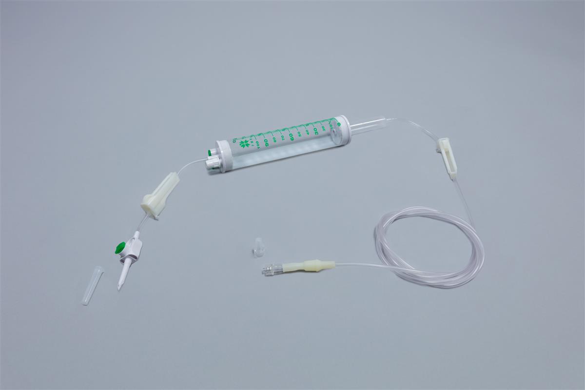 Admin system of serums with graduated chamber 120ml with latex injection point