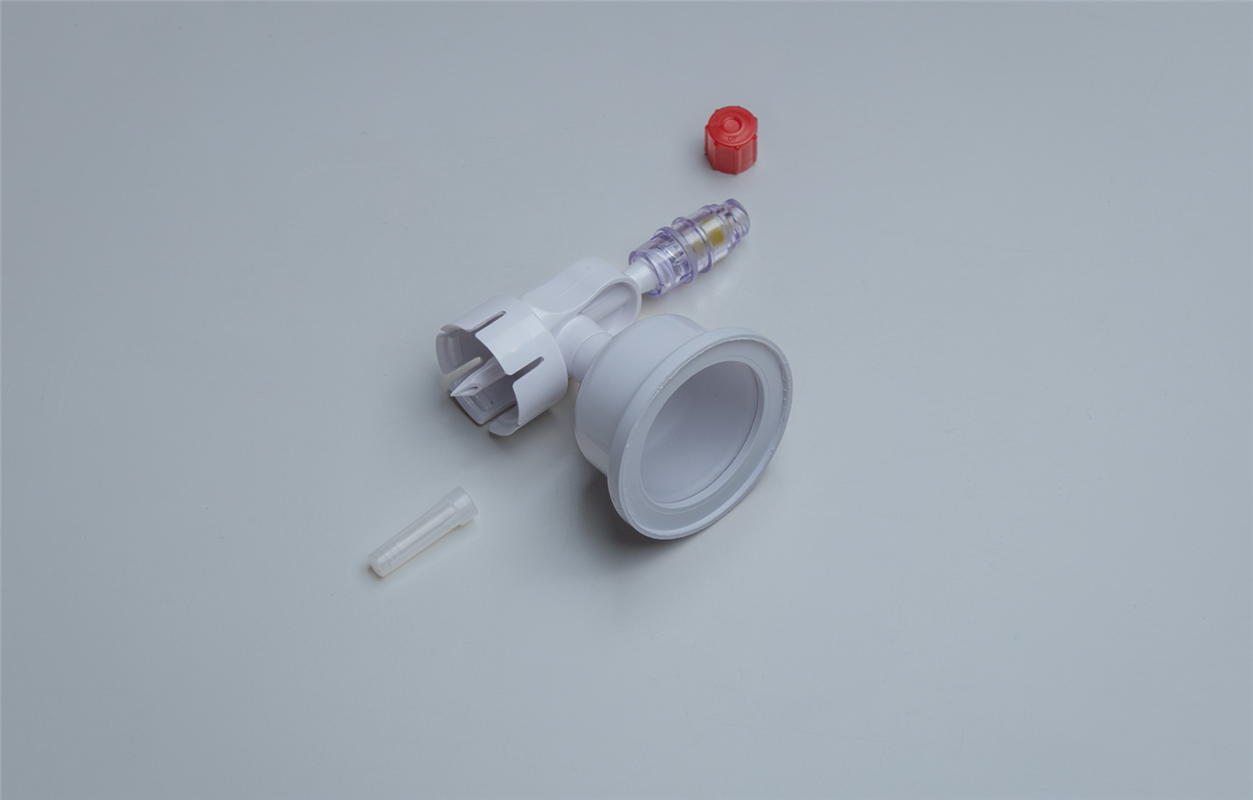 Mini spike with membrane for retention volatile gases, with clamp for 20mm bottles and Gen2® Valve